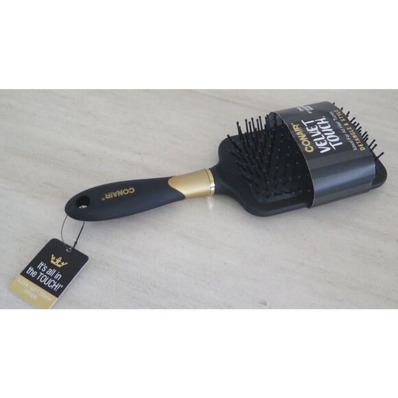 Conair #77205Z Black/Gold Velvet Touch Detangle & Style Hair Brush - Picture 4 of 4